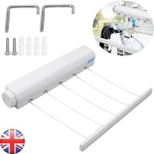 Image of Retractable 3.72M 5 Line Laundry Airer Washing Line Clothes Dryer Wall Mounted