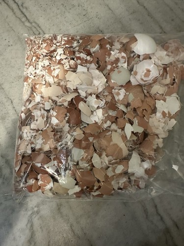 Hand Crushed Farm fresh Chicken Egg Shells 1 lb Calcium Fertilizer Garden Slugs