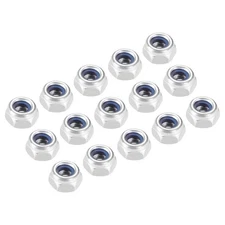 50Pcs M4x0.7mm Hex Nylon Inserted Self-Lock Nut Fastener Carbon Steel Silver