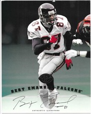 Bert Emanuel 1997 LEAF NFL SIGNATURES 8x10 JUMBO AUTOGRAPH CARD Falcons AUTO SP
