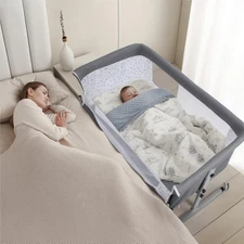 Portable Crib for Newborns Side Sleep 3-in-1 Baby Bedside Sleeper Bassinet Bed