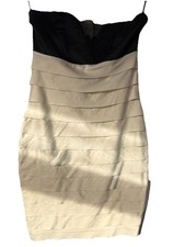 Black White Evening Dress Size S Sleeveless Short Off The Shoulder Women’s