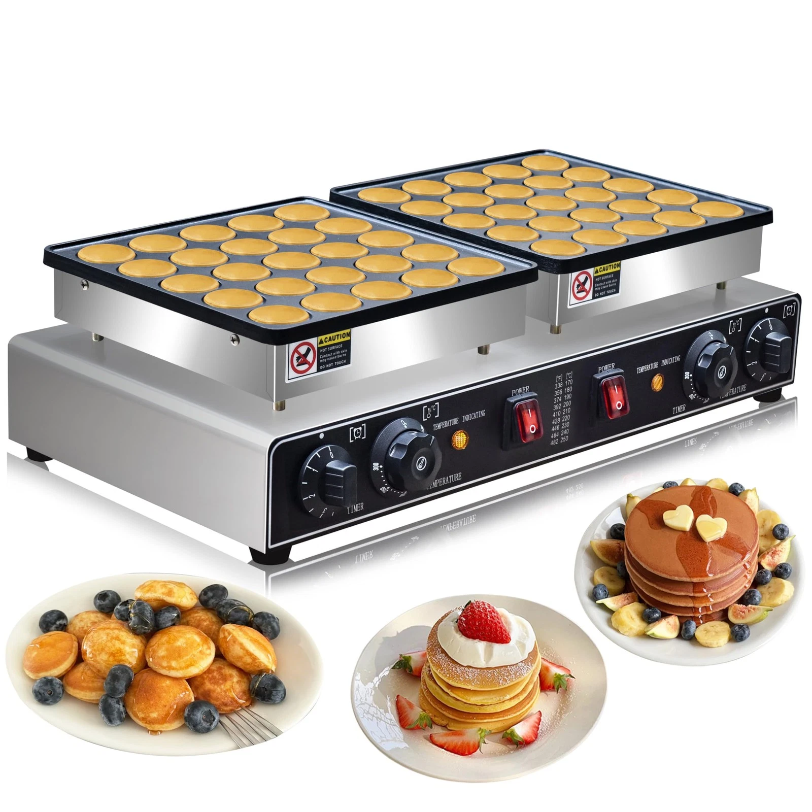 1900W Electric Mini Pancake Maker, 50PCS Commercial Mini Dutch Pancake Maker,...