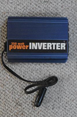 350 Watt DC to AC Power Inverter (unbranded) has two AC receptacles.