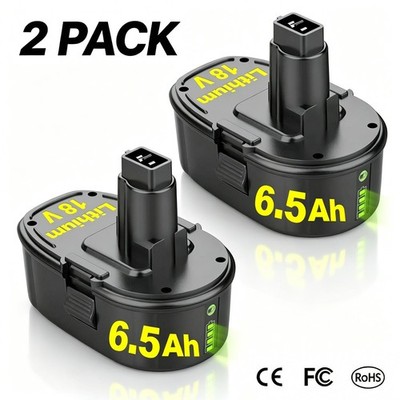 2 Pack For Dewalt 18V 6.5Ah XRP Li-ion Battery Replacement DC9096 DC9099 DC9098