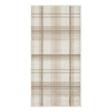 Pemberly Row 24"x48" Indoor Polypropylene Fabric Rug in Ivory and Beige