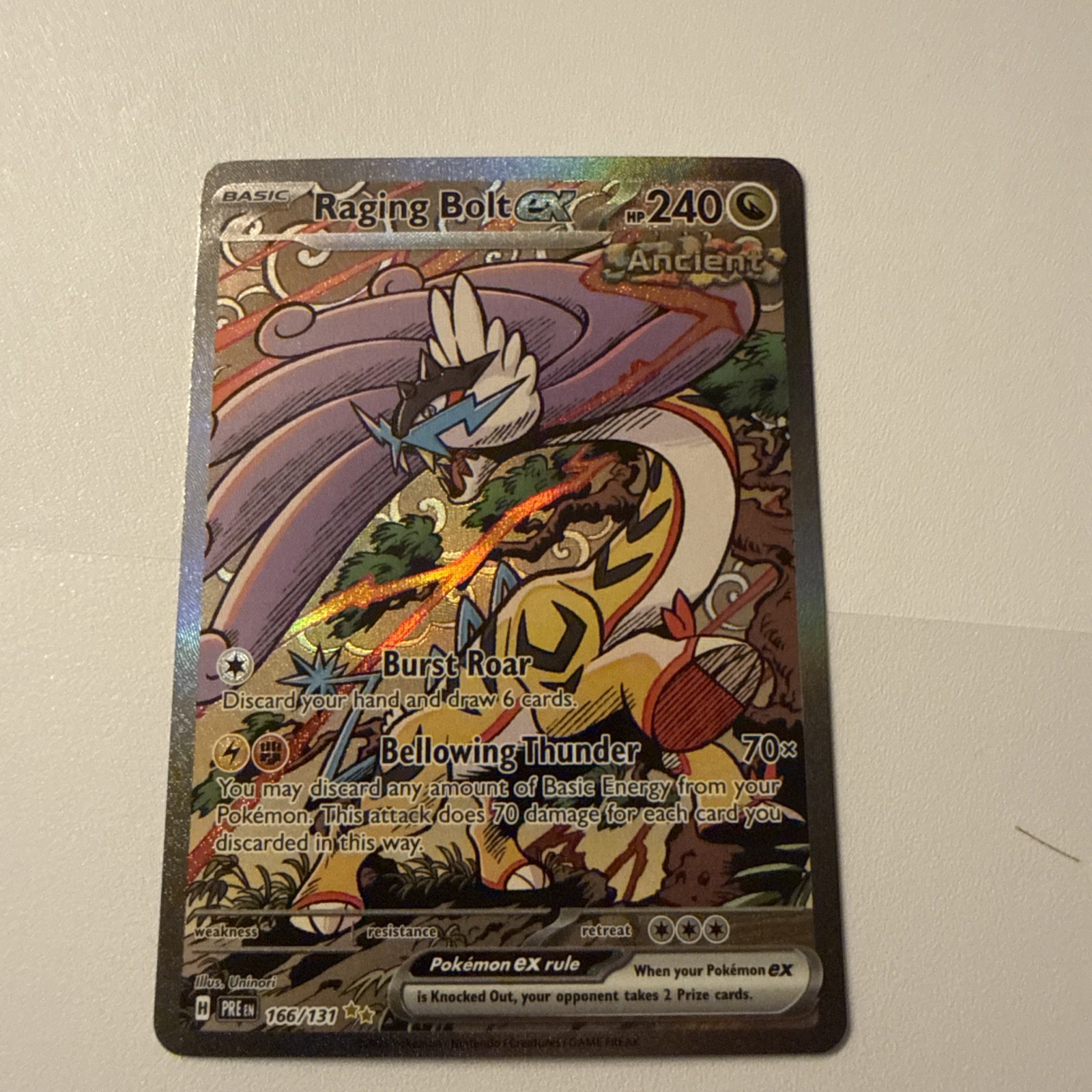 Raging Bolt ex - 166/131 - Pokemon Prismatic Evolutions Special Illustration NM