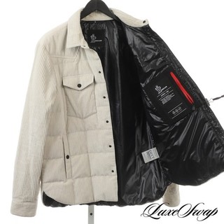 #1 MENSWEAR Moncler Grenoble Ivory Corduroy Snap Btn Gelt Giubutto Jacket Coat 4
