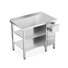 39" x 24" x 32" Stainless Steel Work Table Heavy Duty Prep Table with 3 Drawers