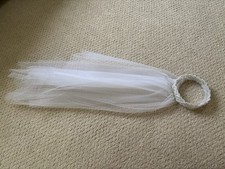 David  s Bridal White Beaded Wedding Veil Elbow Length Net