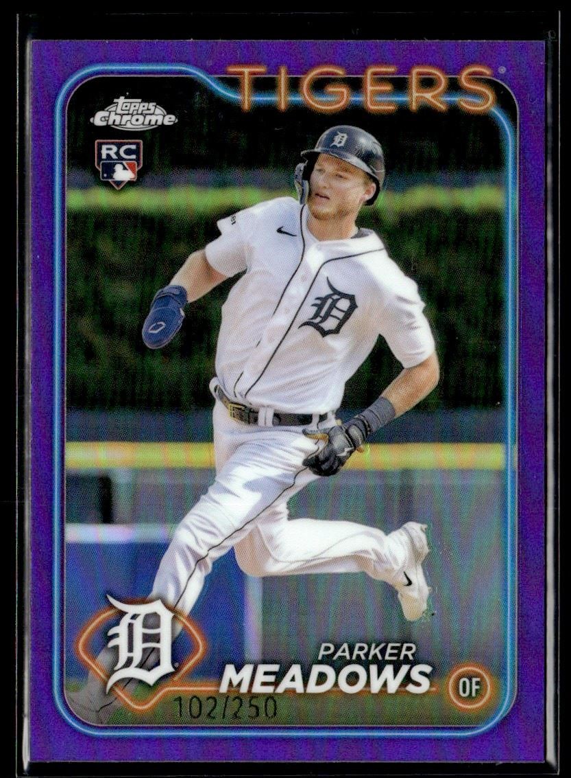 2024 Topps Chrome Purple Refractor Parker Meadows RC 102/250 Detroit Tigers #271