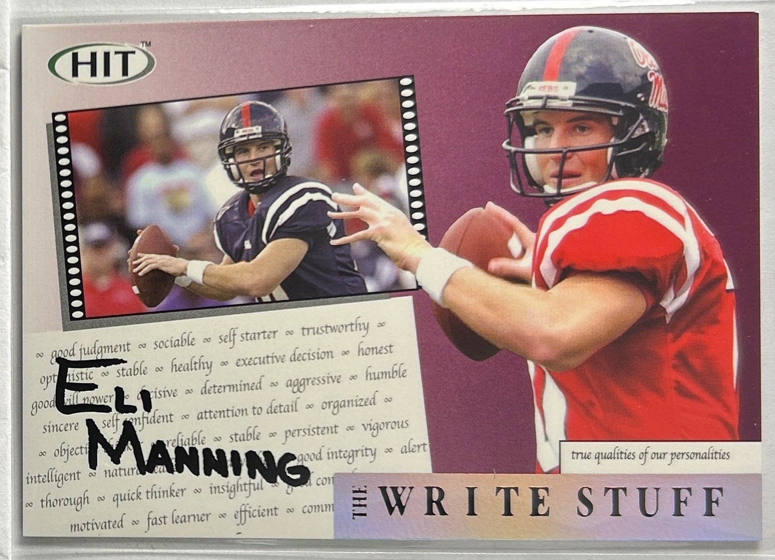 2004 SAGE HIT #1 Eli Manning The Write Stuff Ole Miss Rebels