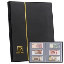 60 Pockets Currency Album Banknote Holder Hard Cover Money Storage Book