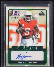 2021 Pro Set Power Green Bijan Robinson 29/50 Auto Autograph RC Rookie