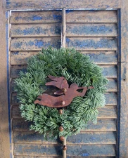 Christmas Wreath with Rustic Tin Angel