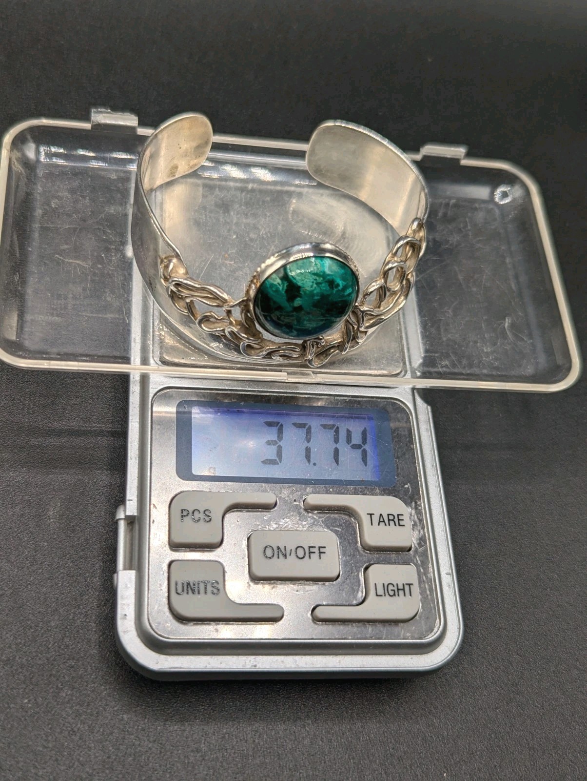 Artisan Signed Modernist Adjustable Cuff Sterling… - image 10