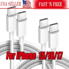 For Samsung iPhone 17 Pro Max 60W USB-C to USB C Cable Fast Charger PD Cord Lot