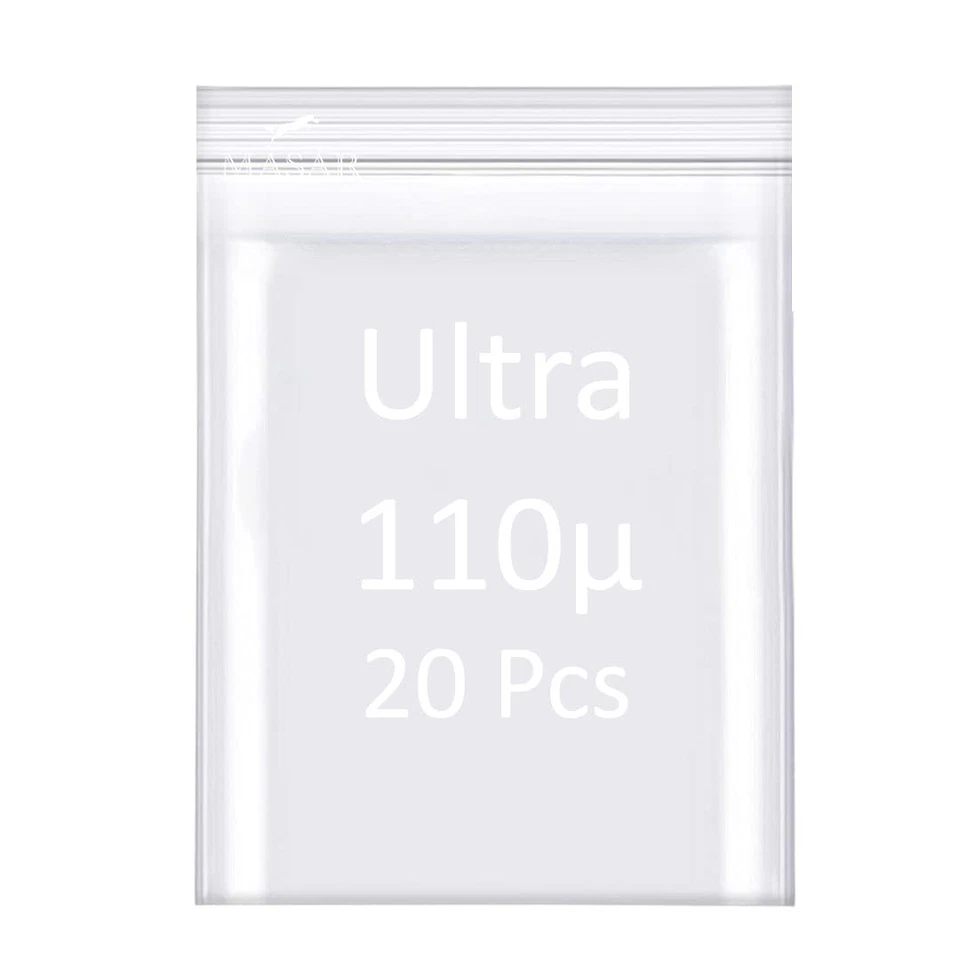 Lot de 20 Pcs – Ultra  110µ  Sachets à fermeture zip transparent  Plastique  ... - Photo 1/1
