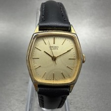 Seiko Watch Women 21mm Gold Dial Gold Plated Hexagon 1421-5080 New Battery