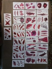 Halloween 29 Sheets Tatoos Mixed Variety Of Bloody Wounds,Eyeballs,Knivecuts