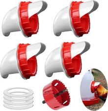 4pcs DIY Chicken Feeders ? No Waste Automatic Poultry Feeder