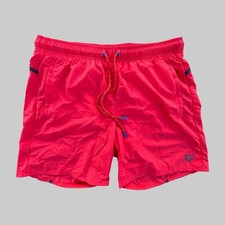 Arena Men fluo red Profile nylon swim beach boxer trunk Swimwear shorts size M