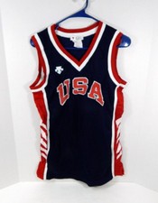 1990s Team USA Basketball Game Issued Navy Jersey 7 DP50653