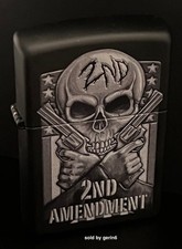 Zippo  Windproof Lighter, 2nd Amendment Skull & Guns, 404932, New In Box