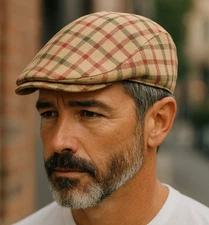 Vintage golf hat plaid mens hat Kinloch Anderson, Scotland Size: 7 3/8 (EU 60)