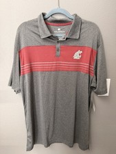 WSU Cougars Men  s XL Performance Polo Gray Red Colosseum New with Tags