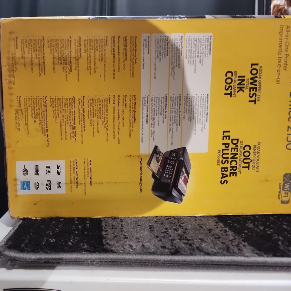 Kodak ESP Office 2150 Wireless Color All-In-One Inkjet Printer W Box Manuals XLT - Image 2 of 3