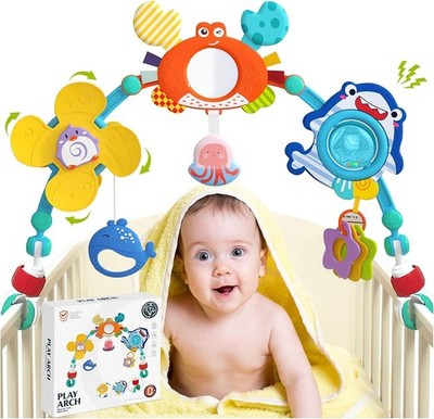 Adjustable Crib Baby Activity Arch Toy Bar for Stroller, Bassinets and Car Seat