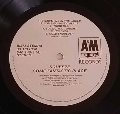 VERY RARE Squeeze Some Fantastic Place 1993 Euro LP With Inner A&M 540140-1