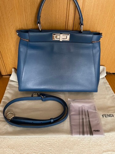 FENDI Peekaboo Medium Shoulder Bag Leather 2Way Used