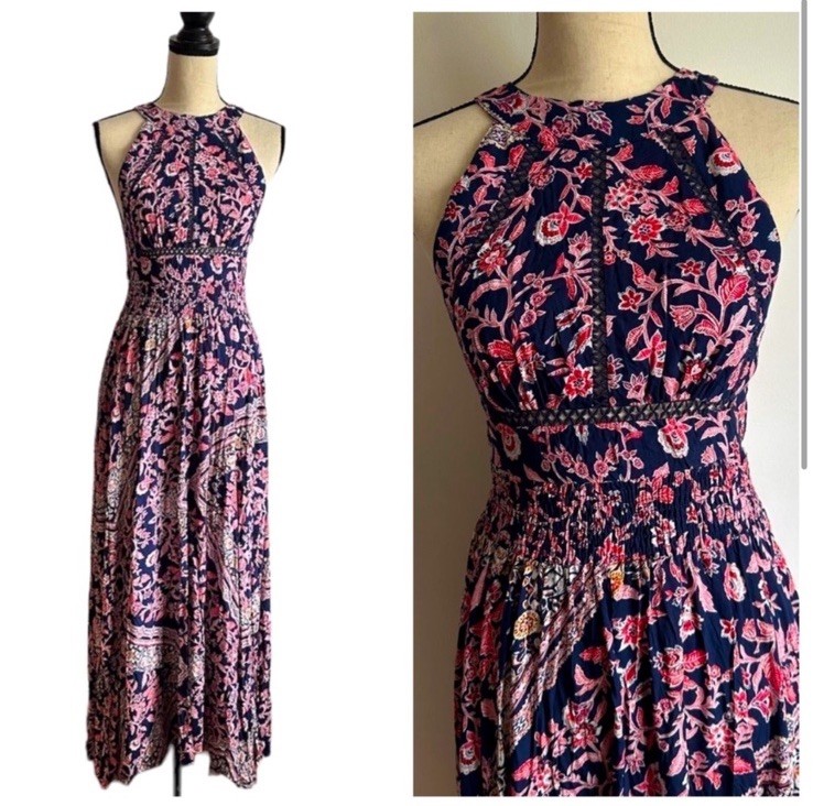 anthropologie abel the label maxi dress Anthropologie Abel The Label One Shoulder Tiered Maxi Dress Size L Ivory & Black