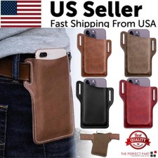 Men Cell Phone Belt Pack Bag Loop Waist Holster Pouch Case  Leather Wallet Cover