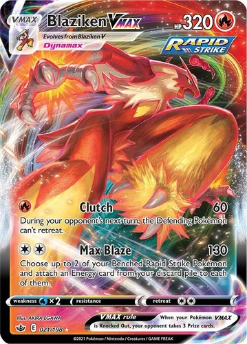 Pokemon Blaziken VMAX 021/198 SWSH06: Chilling Reign NM Ultra Rare
