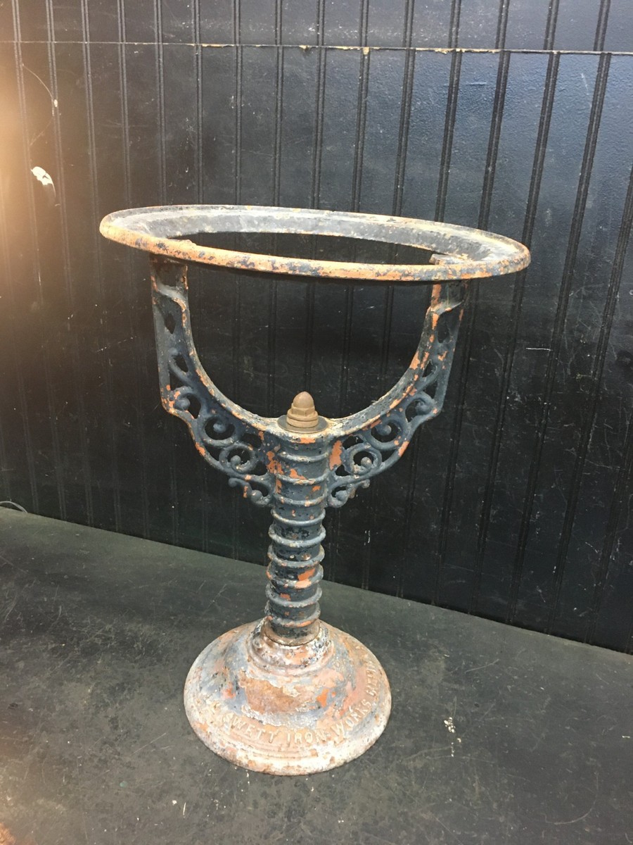 Vintage Hot Water Heater Tank Stand Cast Iron Antique 21in X 15in