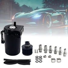 Universal Oil Catch Can Kit Reservoir Baffled Tank with Breather Filter Aluminum