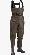 FISHINGSIR Men's Chest Waders Size 13 Shoe 46 Waist Brown NWT