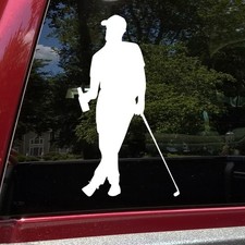 Golfer Beer Vinyl Decal Funny Golf Drinking Silhouette Cart Window Sticker