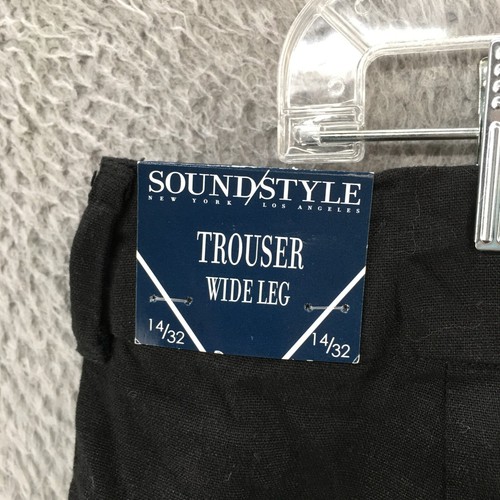 Sound Style Trouser Wide-Leg Dress Pants Womens 14/32 Black High Rise Casual NEW - Picture 11 of 14