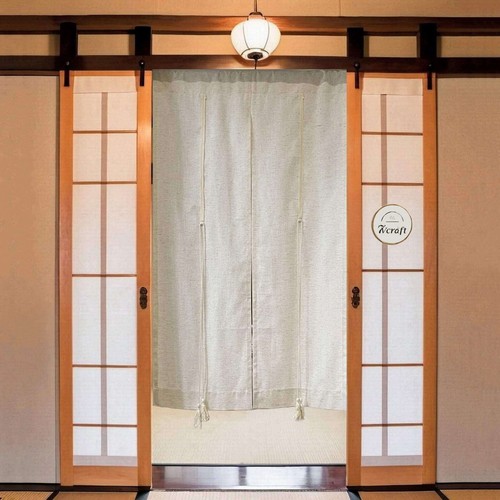 Japanese Noren Curtain, Linen Polyester Doorway Curtain, Room Dividers - Picture 3 of 9