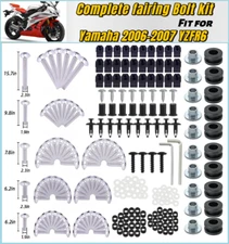 Complete Silver Stainless Steel Screws Fairing Bolts for Yamaha YZF R6 2006 2007