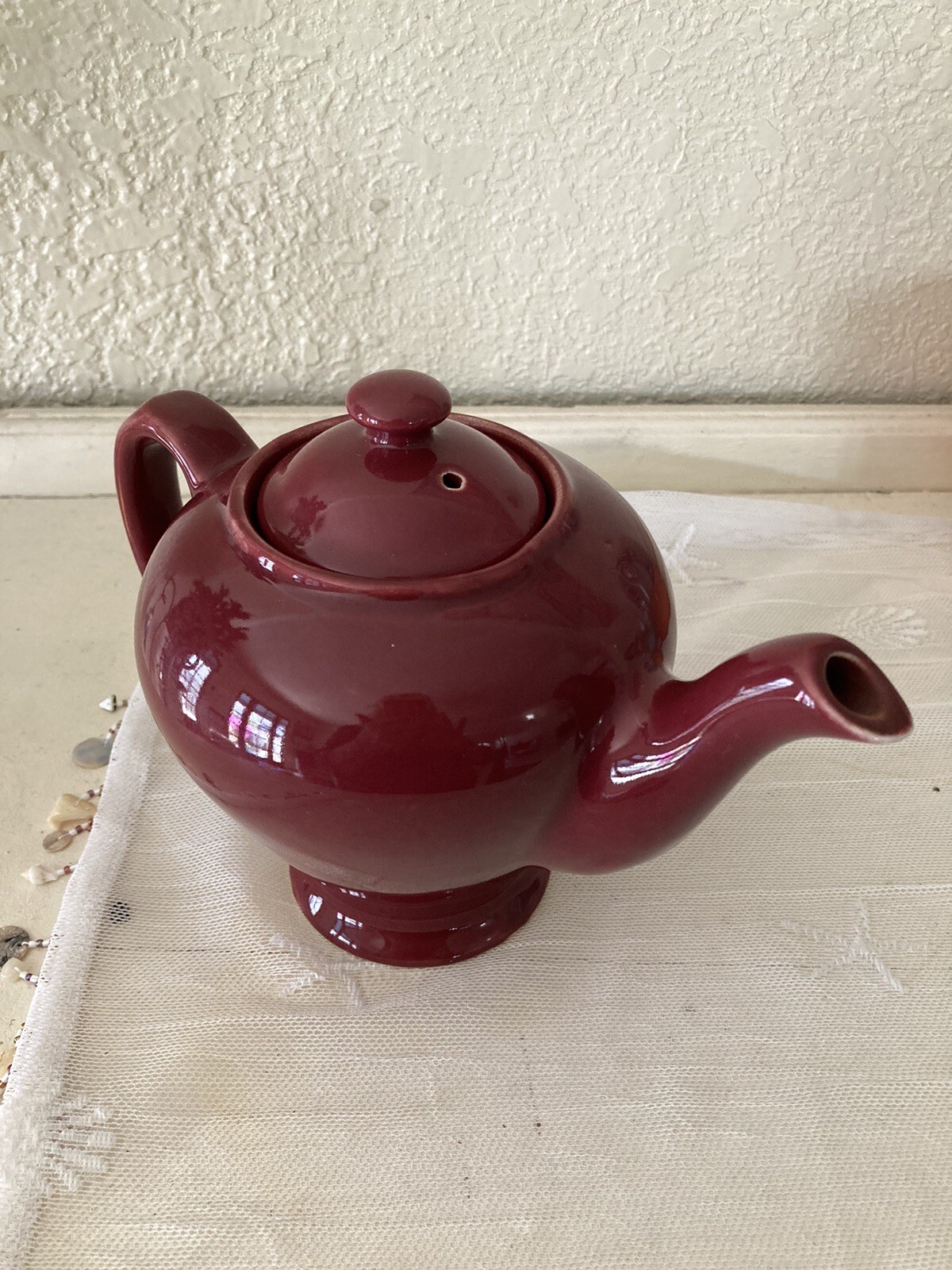 Vintage Tea Pot McCormick Spice Co Baltimore MD Burgundy Teapot No