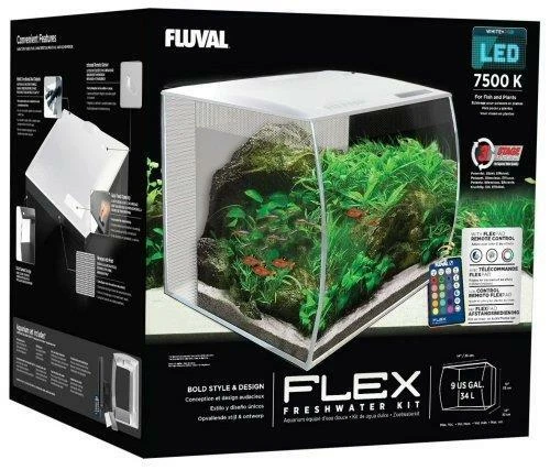 FLEX 34L 9 GALLON AQUARIUM KIT WHITE 14