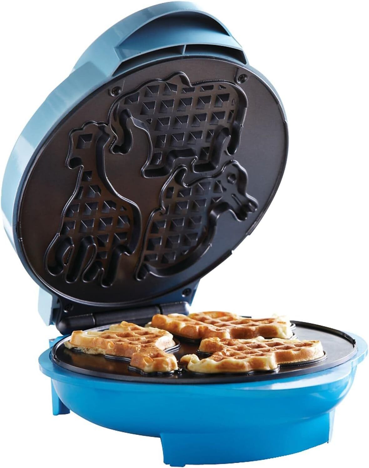 Brentwood Blue Animal Waffle Maker Non-Stick Pancake Machine-image