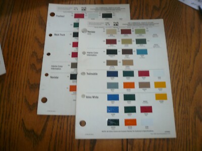 1987 Fruehauf Mack Navistar Volvo Commercial Colors PPG Color Chip Paint Sample 