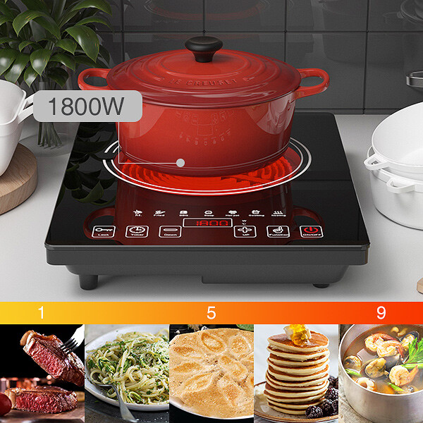 Portable Electric Stove Top One Burner Electric Cooktop Hot Plate Touch