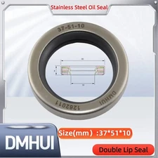 Oil Seal 37x51x10 Double Lip Seal Stainless Steel Oil Seal PTFE SS 37×51×10